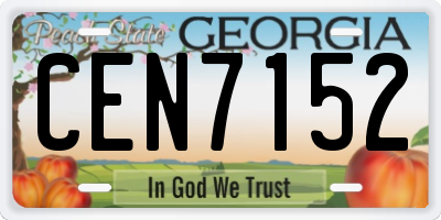 GA license plate CEN7152