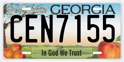 GA license plate CEN7155