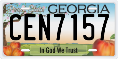 GA license plate CEN7157