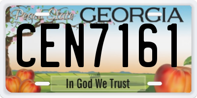 GA license plate CEN7161