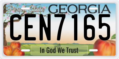 GA license plate CEN7165