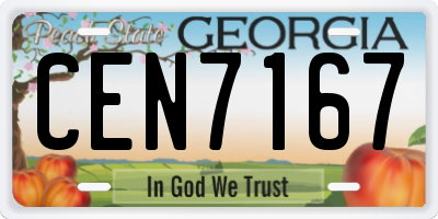 GA license plate CEN7167