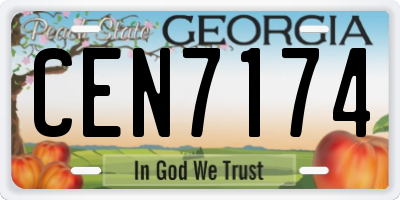 GA license plate CEN7174