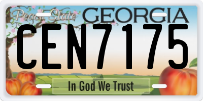 GA license plate CEN7175