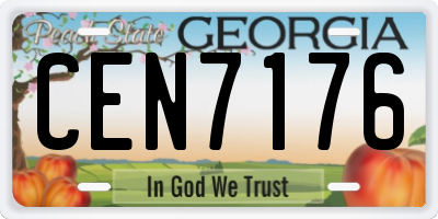 GA license plate CEN7176
