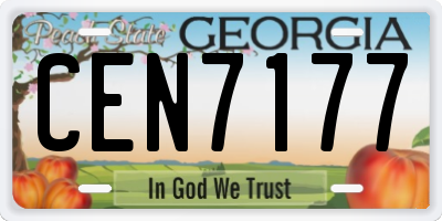 GA license plate CEN7177