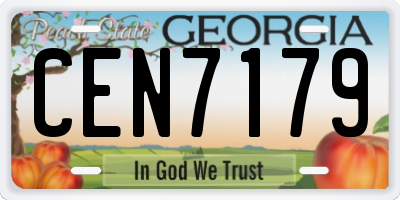 GA license plate CEN7179