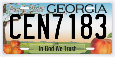 GA license plate CEN7183
