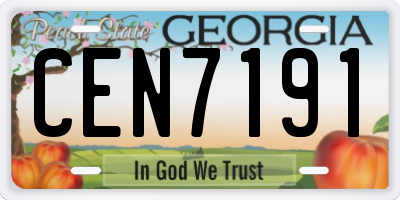 GA license plate CEN7191