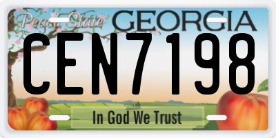 GA license plate CEN7198