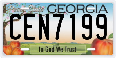 GA license plate CEN7199
