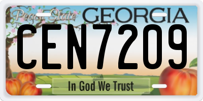 GA license plate CEN7209