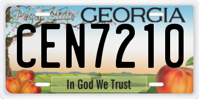 GA license plate CEN7210