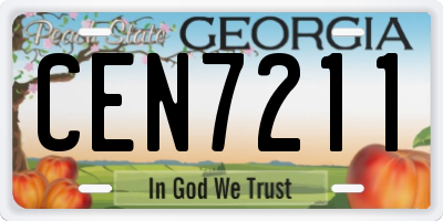 GA license plate CEN7211