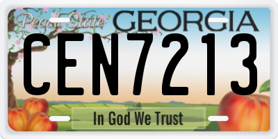 GA license plate CEN7213