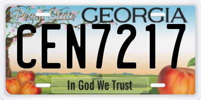 GA license plate CEN7217