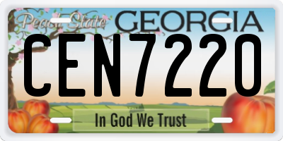 GA license plate CEN7220