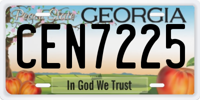 GA license plate CEN7225