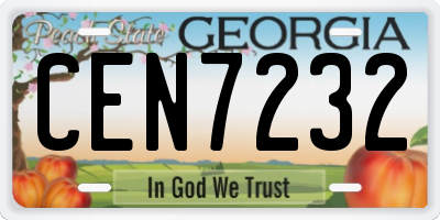 GA license plate CEN7232