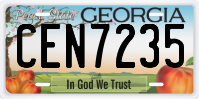 GA license plate CEN7235