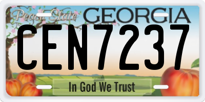 GA license plate CEN7237