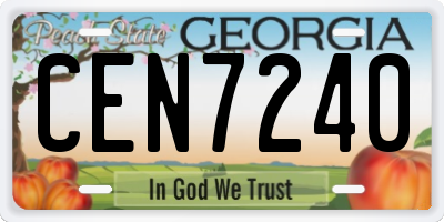 GA license plate CEN7240