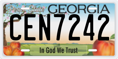 GA license plate CEN7242
