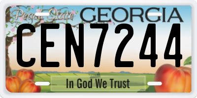 GA license plate CEN7244