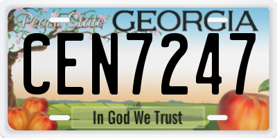 GA license plate CEN7247