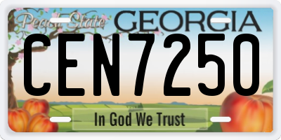GA license plate CEN7250