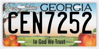 GA license plate CEN7252