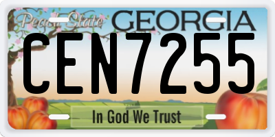 GA license plate CEN7255