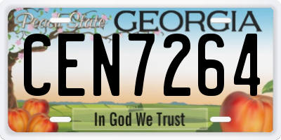 GA license plate CEN7264