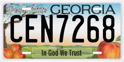 GA license plate CEN7268