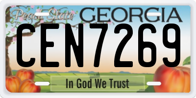 GA license plate CEN7269