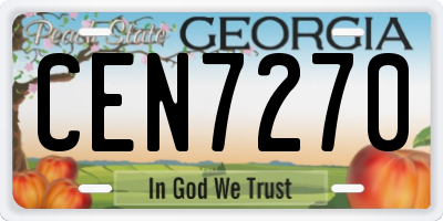 GA license plate CEN7270