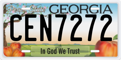 GA license plate CEN7272