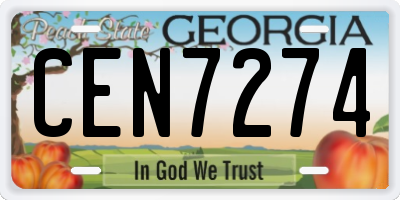 GA license plate CEN7274