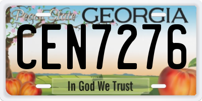 GA license plate CEN7276