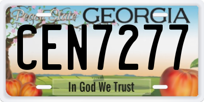 GA license plate CEN7277