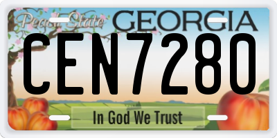 GA license plate CEN7280
