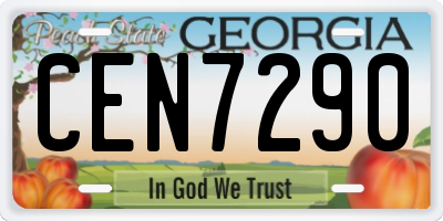GA license plate CEN7290