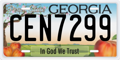 GA license plate CEN7299