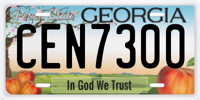 GA license plate CEN7300