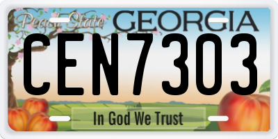 GA license plate CEN7303