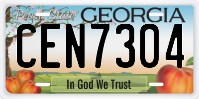 GA license plate CEN7304