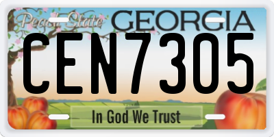 GA license plate CEN7305