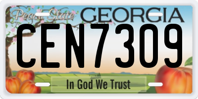 GA license plate CEN7309