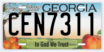 GA license plate CEN7311