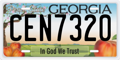 GA license plate CEN7320